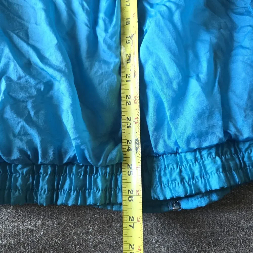 Vintage 90s XL Colorblock Windbreaker Jacket Teal Neon Retro Zip Blue Orange